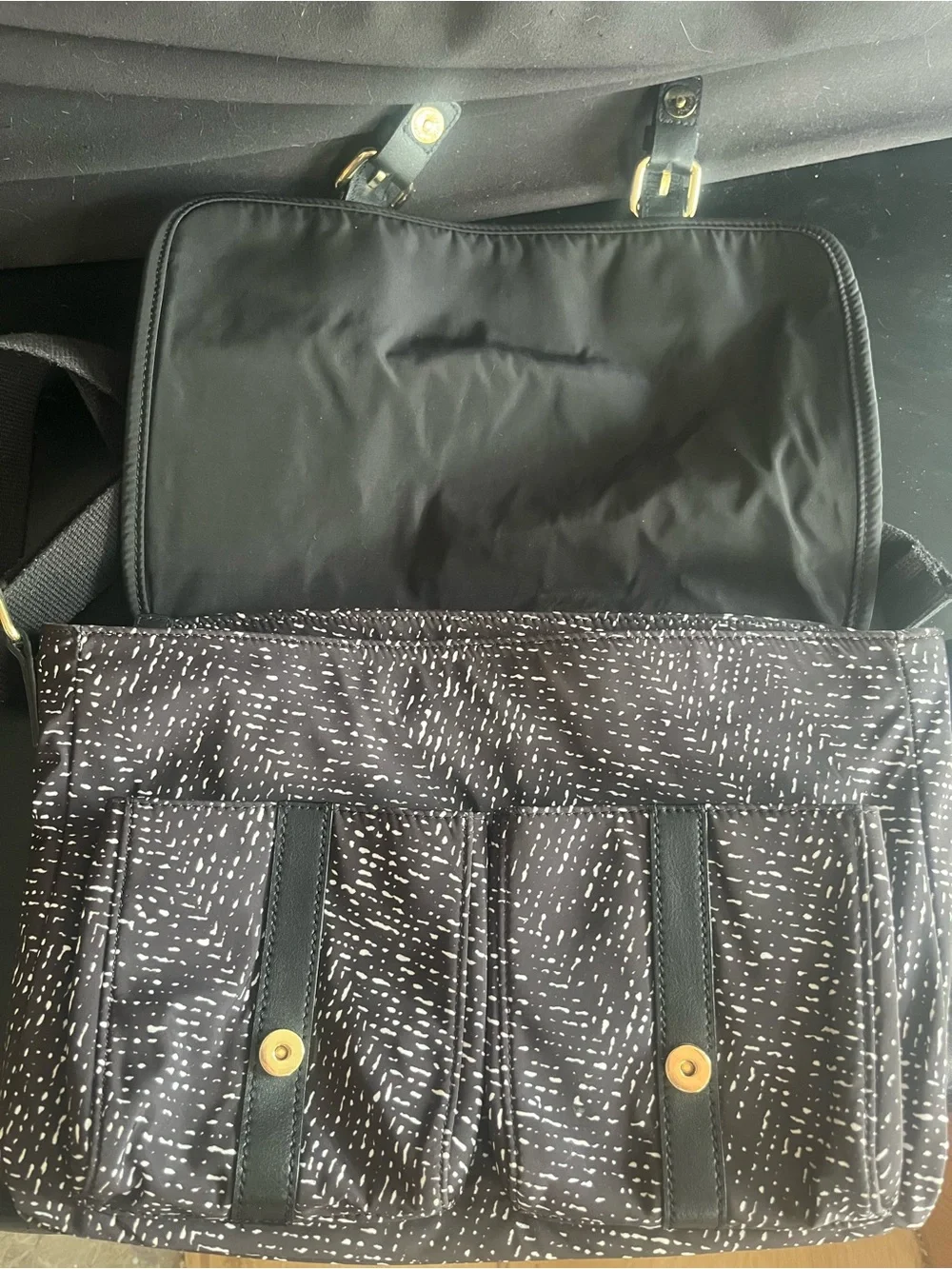 Talbots classic fall black white bag